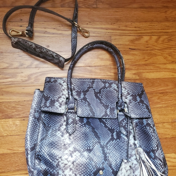 Gili Exotic Python snake print genuine leather handle, shoulder bag WOMEN'S - Picture 15 of 16